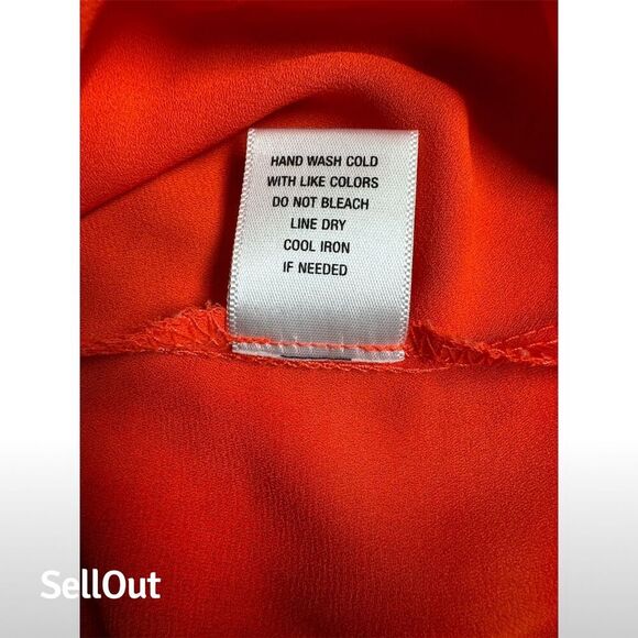 Sami & Jo Women's Orange Short Sleeve Blouse Size S Casual Spring Top - Picture 6 of 7